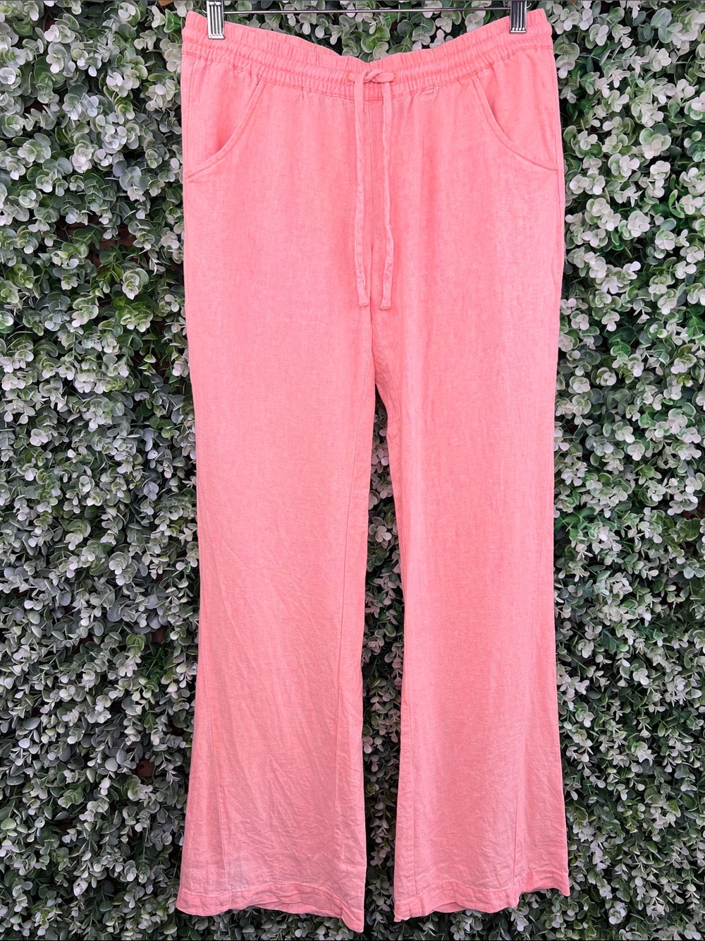 Roxy Linen Wide Leg Flare Drawstring Pants - Picture 5 of 13